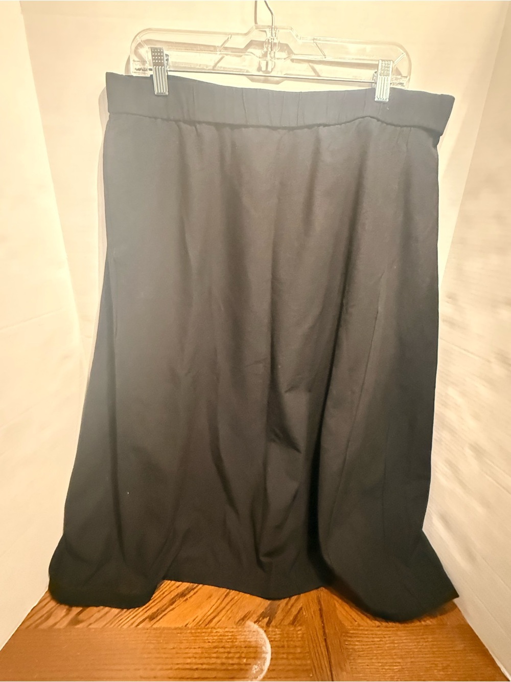 Eileen Fisher Woman Lantern Black Knit Pull Maxi Skirt Large NWT